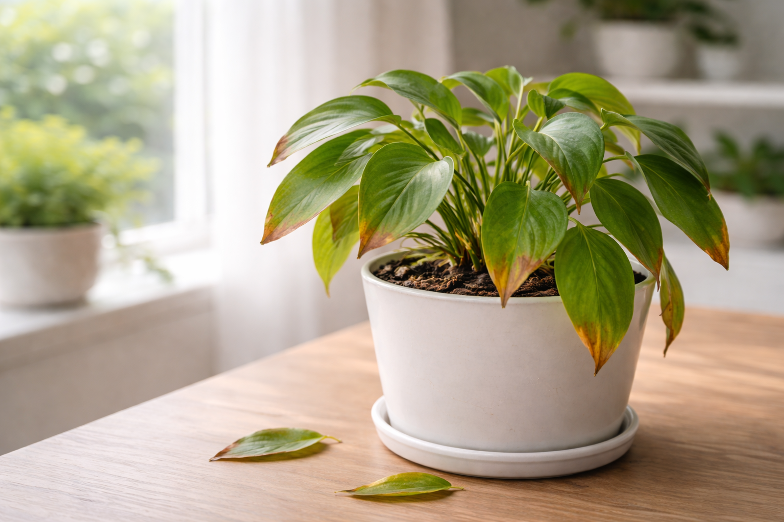 Why Indoor Plants Get Brown Leaf Tips - Pothos plant with crisp tips